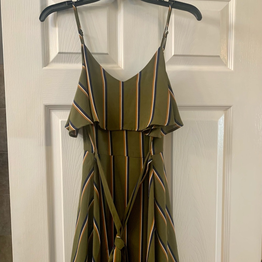 Olive green a-line mini dress